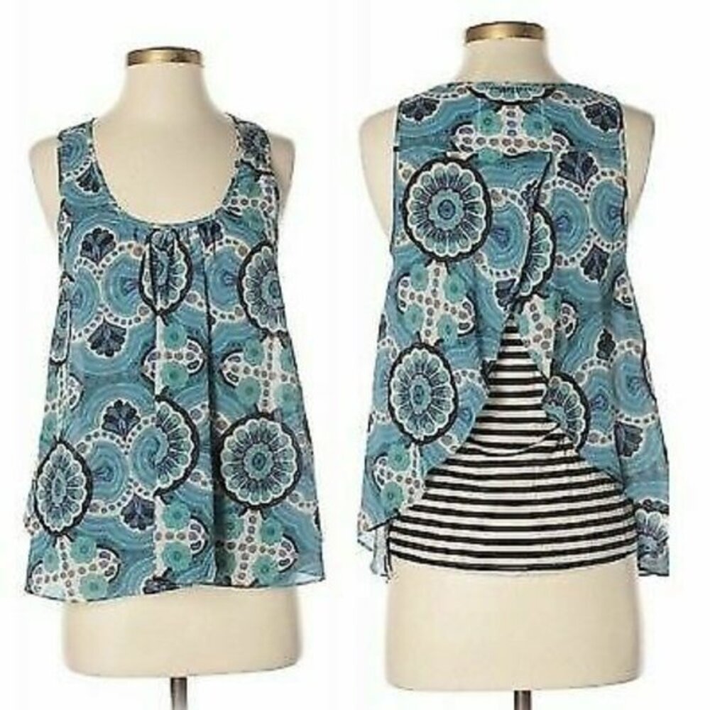 Anthropologie Meadow Rue Merlon Mixed Media Top‎